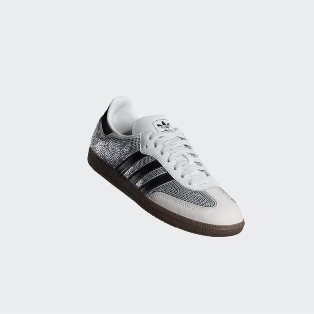 Adidas Samba OG Women’s Size 9 Crystal White Silver Metallic Sneakers NIB - Picture 3 of 12